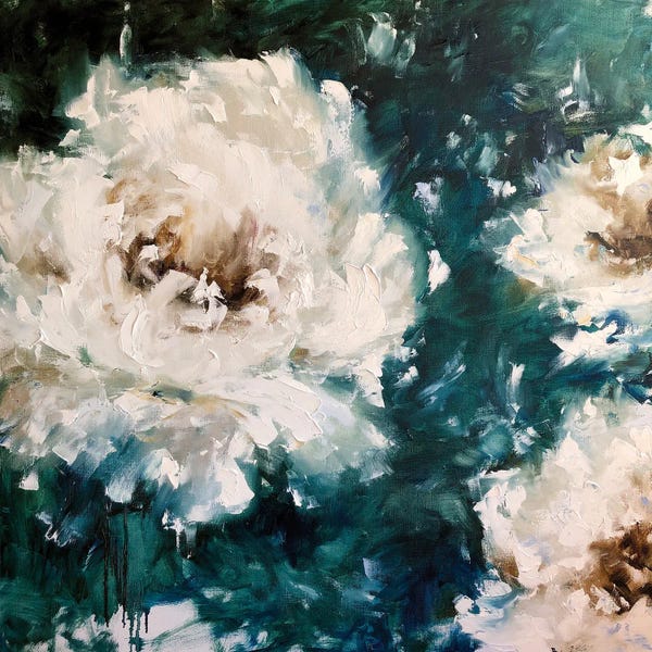 Peonies: White Peonies by Marina Skromova
