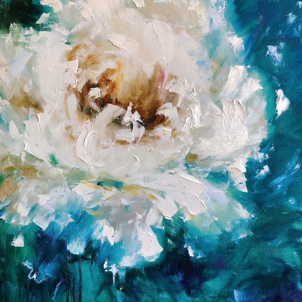 Peonies: Open Bud by Marina Skromova
