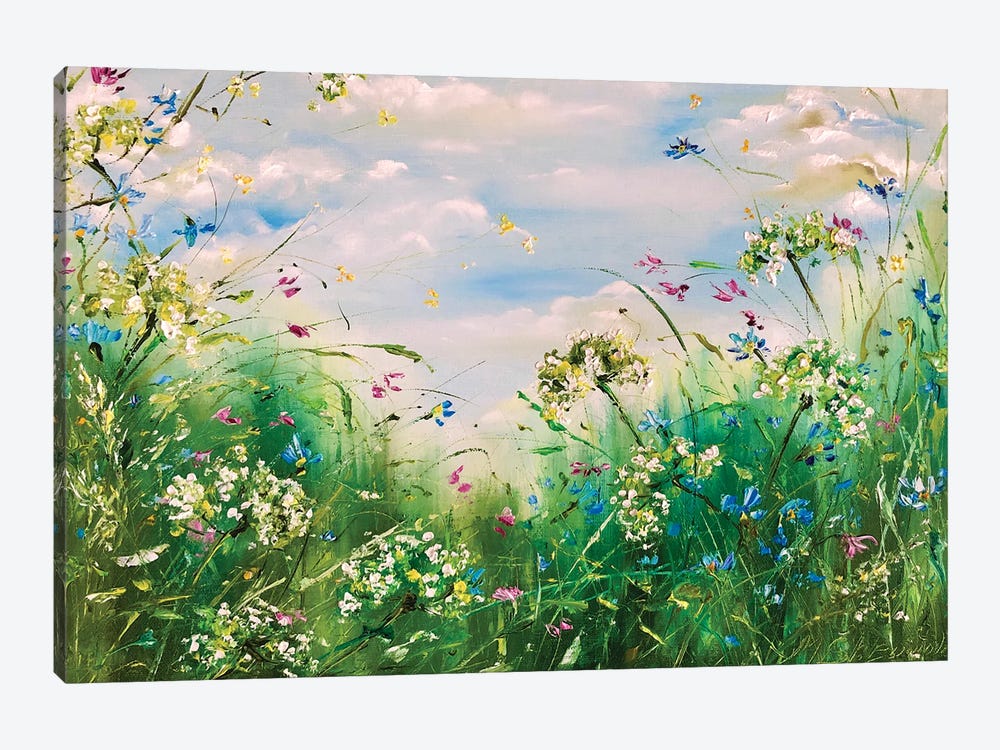 Grass Meadow With Blue Sky by Marina Skromova 1-piece Canvas Print