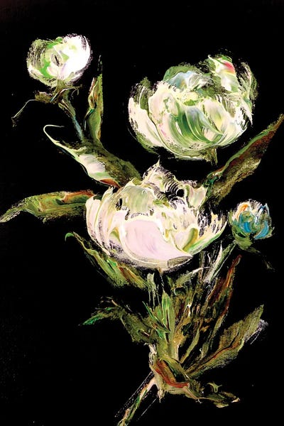 Black Flowers by Marina Skromova metal wall art