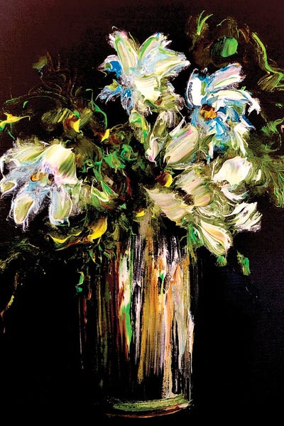 Botanical Still Life: Black Flowers III by Marina Skromova