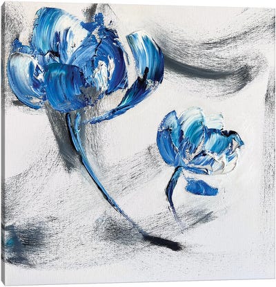 Blue Peonies Canvas Art Print - Marina Skromova