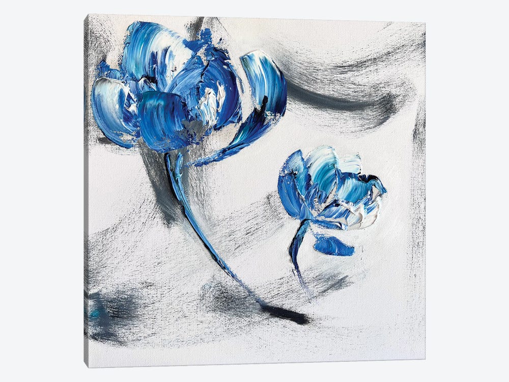 Blue Peonies by Marina Skromova 1-piece Canvas Art
