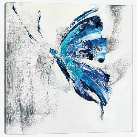 Blue Butterflies In The Meadow Canvas Print #SMV467} by Marina Skromova Canvas Art Print