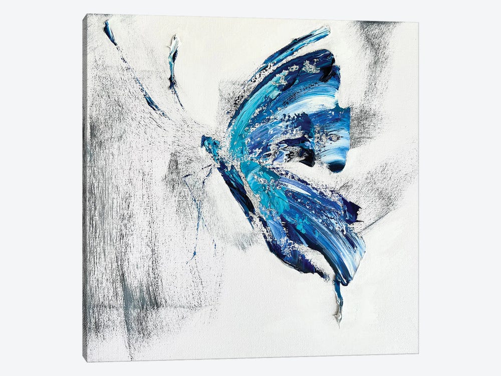 Blue Butterflies In The Meadow by Marina Skromova 1-piece Canvas Wall Art