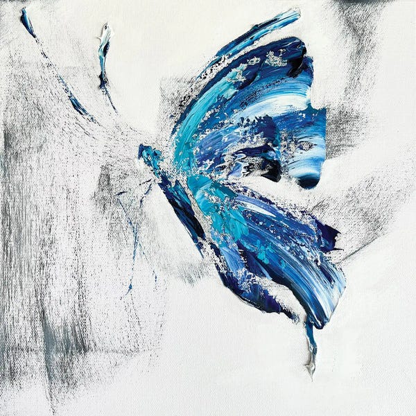 Butterflies: Blue Butterflies In The Meadow by Marina Skromova