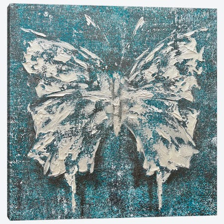 Turquoise Butterfly Canvas Print #SMV473} by Marina Skromova Canvas Art Print