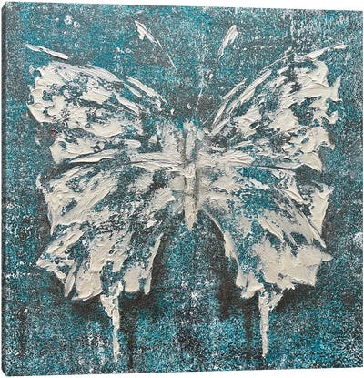 Turquoise Butterfly Canvas Art Print - Marina Skromova