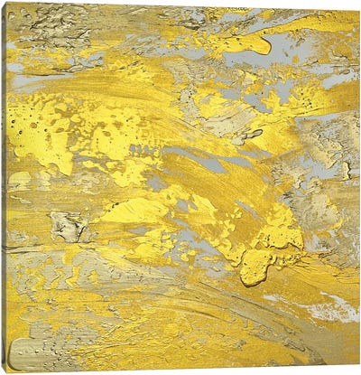 Interior Gold Abstract Canvas Art Print - Yellow Art