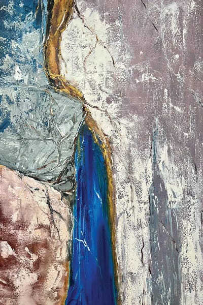 Interior Blue Abstract by Marina Skromova metal wall art