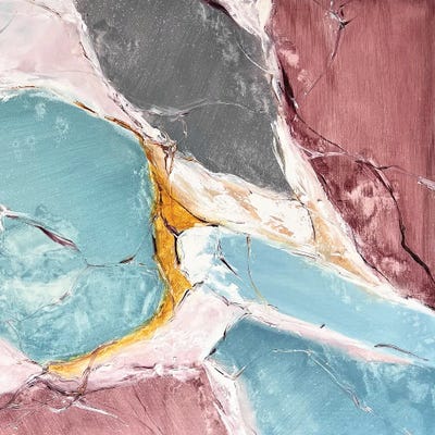 Square Turquoise Abstract by Marina Skromova metal wall art