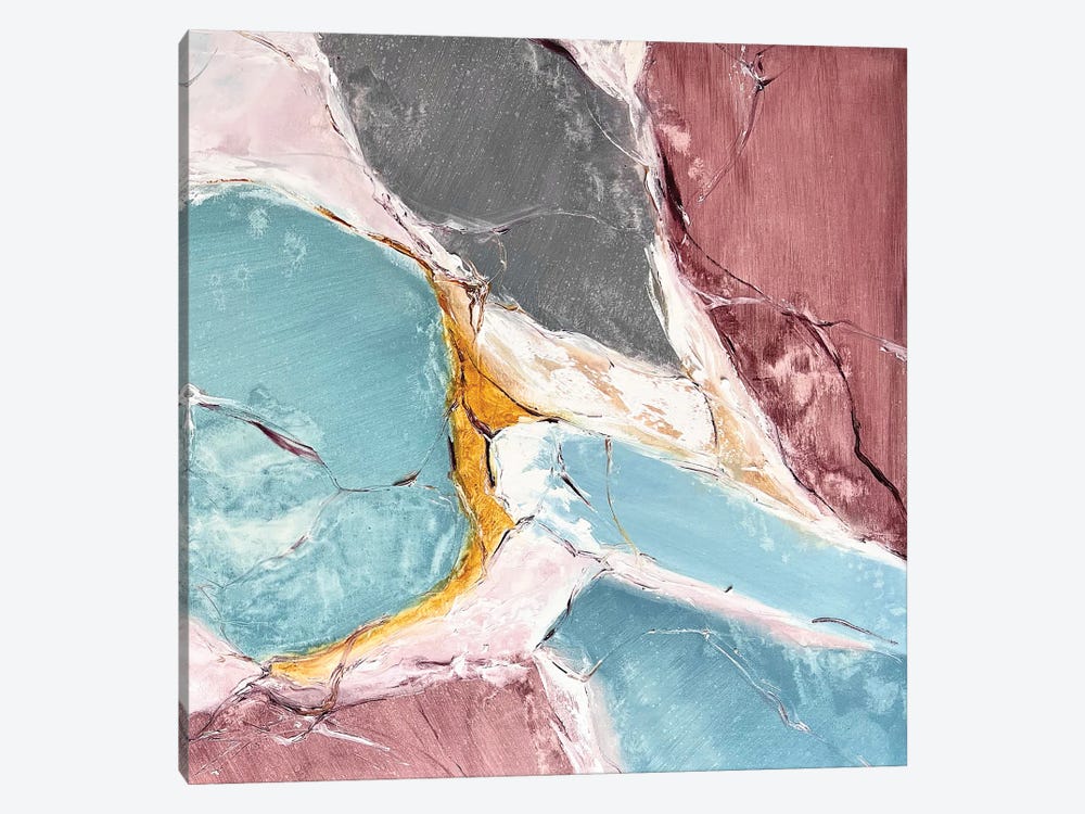 Square Turquoise Abstract by Marina Skromova 1-piece Canvas Art