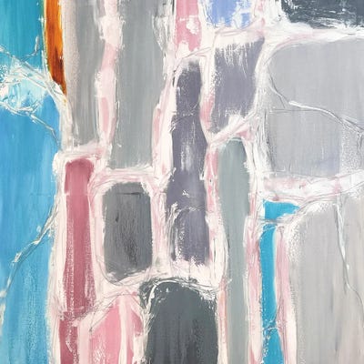 Square Turquoise Abstract II by Marina Skromova metal wall art