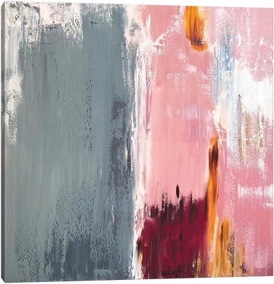 Square Pink Abstract Canvas Art Print - Marina Skromova