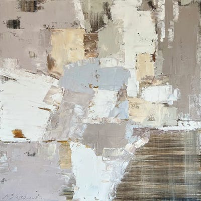 Warm Beige Abstraction by Marina Skromova canvas print