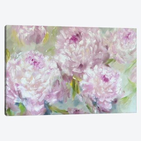 Peonies Color Pink Canvas Print #SMV506} by Marina Skromova Canvas Wall Art