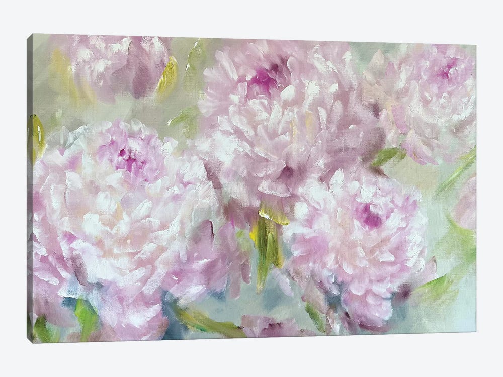 Peonies Color Pink by Marina Skromova 1-piece Canvas Wall Art