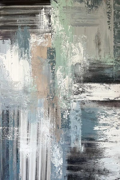 Turquoise Black Abstraction by Marina Skromova canvas print