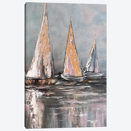 Sailboats In The Ocean. Canvas Print #SMV509} by Marina Skromova Canvas Art Print
