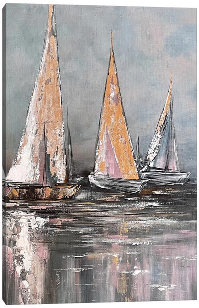 Sailboats In The Ocean. Canvas Art Print - Marina Skromova