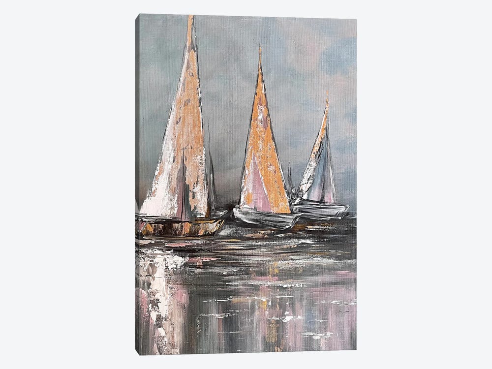 Sailboats In The Ocean. by Marina Skromova 1-piece Canvas Print