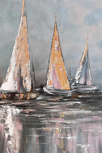 Contemporary Coastal: Sailboats In The Ocean. by Marina Skromova