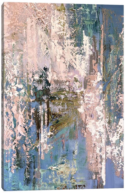 Pink Blue Abstract Canvas Art Print - Marina Skromova