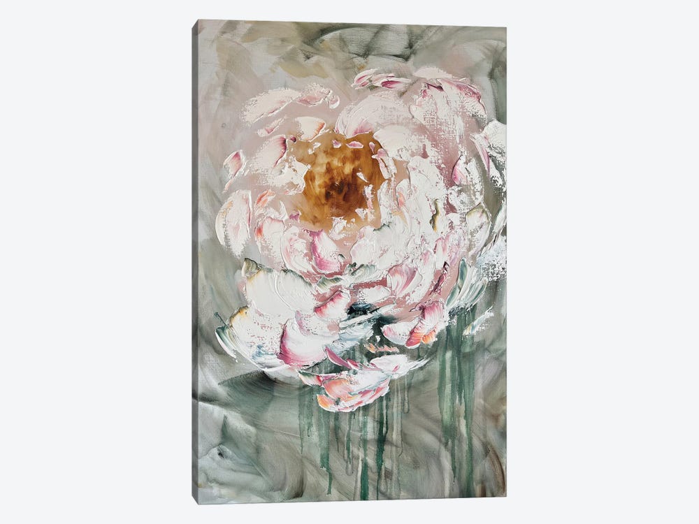 White Pink Peony by Marina Skromova 1-piece Canvas Art