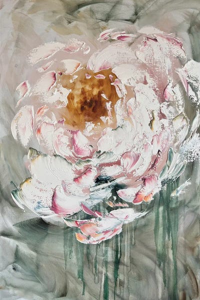Peonies: White Pink Peony by Marina Skromova