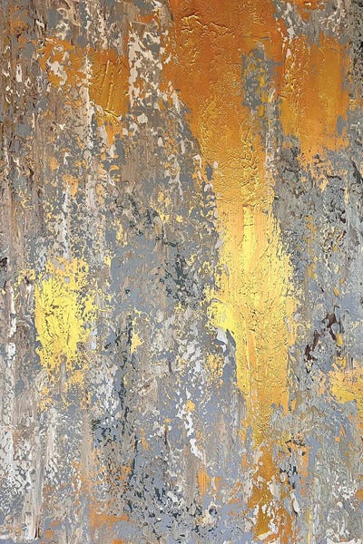 Golden Gray Abstract by Marina Skromova metal wall art