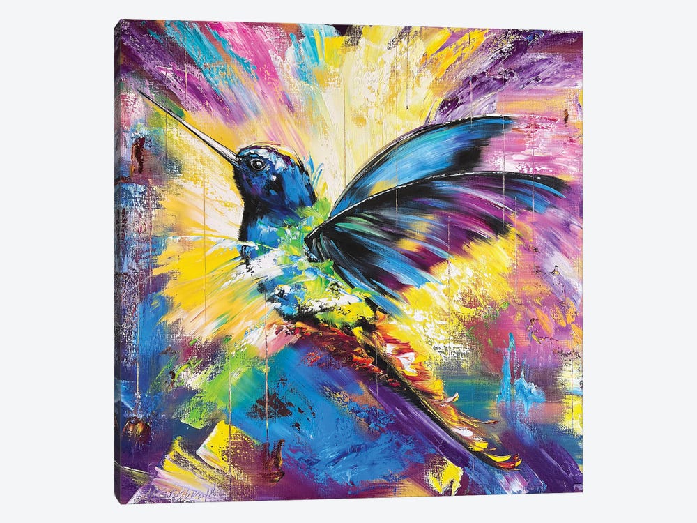 Вright Bird Hummingbird by Marina Skromova 1-piece Canvas Artwork
