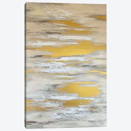 Golden Beige Abstract Canvas Print #SMV520} by Marina Skromova Art Print