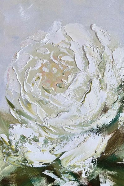 White Abstract Peony by Marina Skromova canvas print