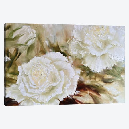 White Roses Canvas Print #SMV524} by Marina Skromova Canvas Artwork