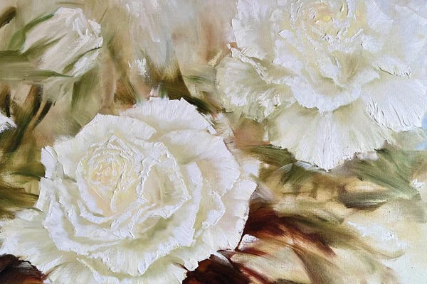 Marina Skromova: White Roses by Marina Skromova