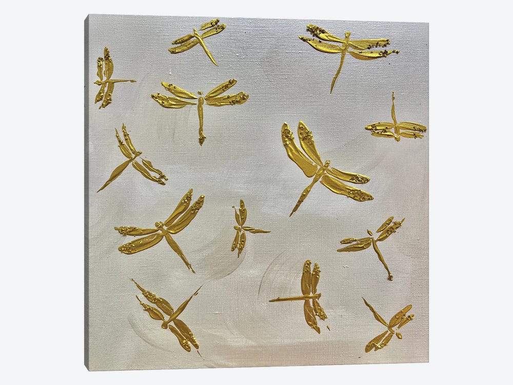 Gold Dragonflies by Marina Skromova 1-piece Art Print