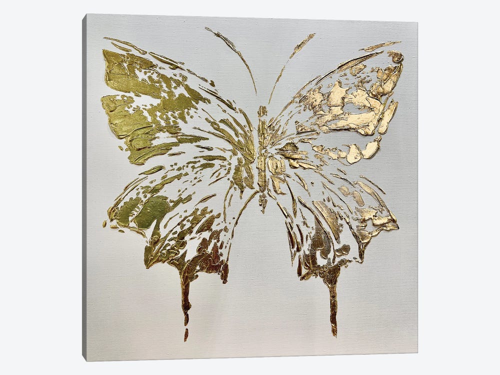 Golden Butterfly X by Marina Skromova 1-piece Canvas Wall Art