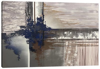 Burgundy Gray Abstract Canvas Art Print - Marina Skromova