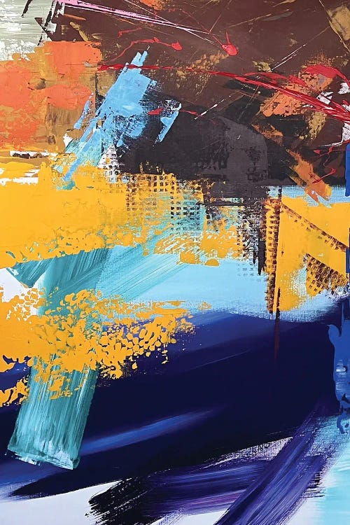 Bright Blue Brown Abstraction by Marina Skromova wall art