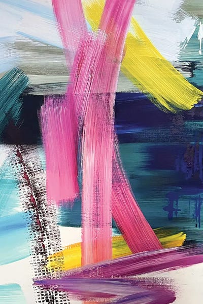 Bright Pink Yellow Abstraction