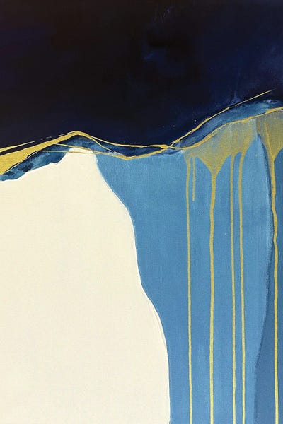 Blue White And Gold Abstraction