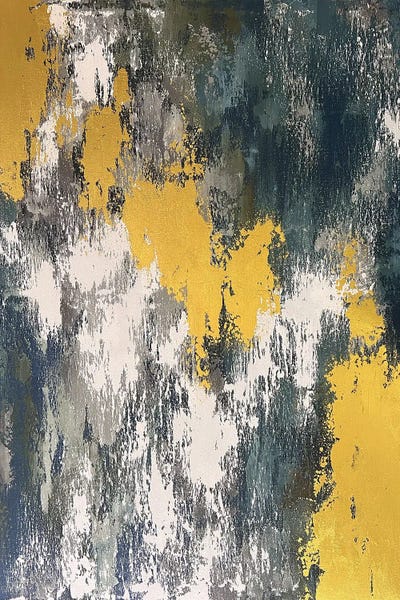 Turquoise Gold Abstraction by Marina Skromova metal wall art