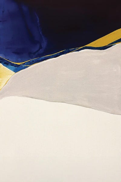 Blue White And Gold Abstract