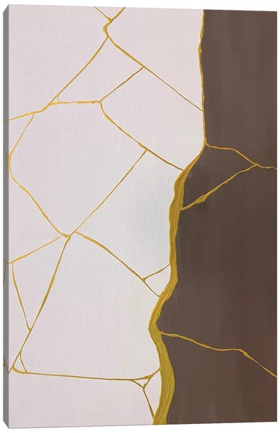 Abstraction Brown Gold Canvas Art Print - Marina Skromova