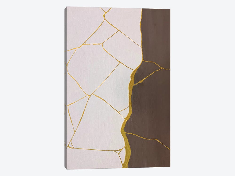 Abstraction Brown Gold by Marina Skromova 1-piece Canvas Art
