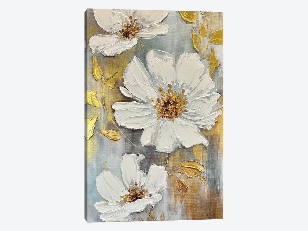 Golden Potal Flowers by Marina Skromova 1-piece Art Print