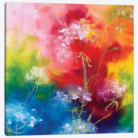Rainbow Flower Swirl Canvas Print #SMV55} by Marina Skromova Canvas Art