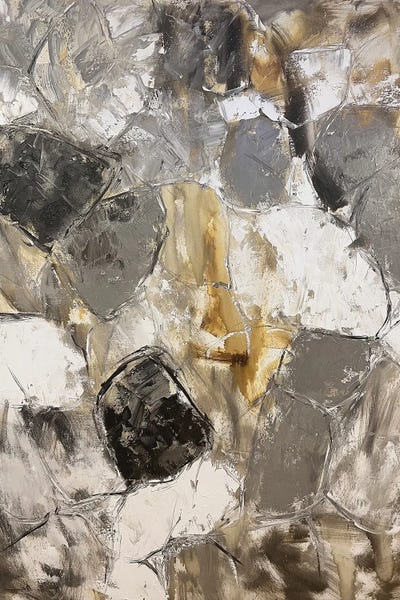 Beige Gray Black Abstraction by Marina Skromova metal wall art