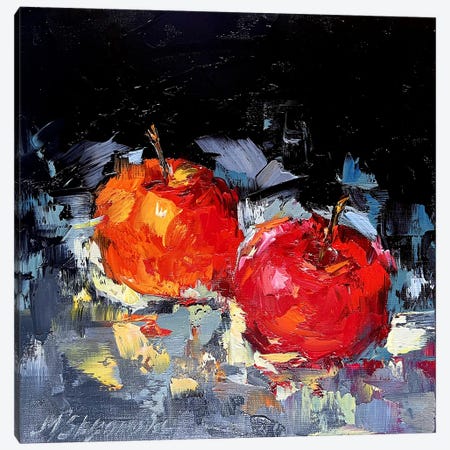 Apples On Black. Canvas Print #SMV574} by Marina Skromova Art Print