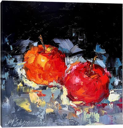 Apples On Black. Canvas Art Print - Marina Skromova